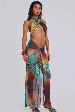 Akila Knotted Halter Maxi Dress-Jaded London Flash Sale