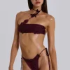 Alira Knit Flower Bandeau Bikini Top-Jaded London Online