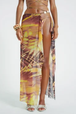 Aphrodite Wrap Around Mesh Maxi Skirt-Jaded London Hot