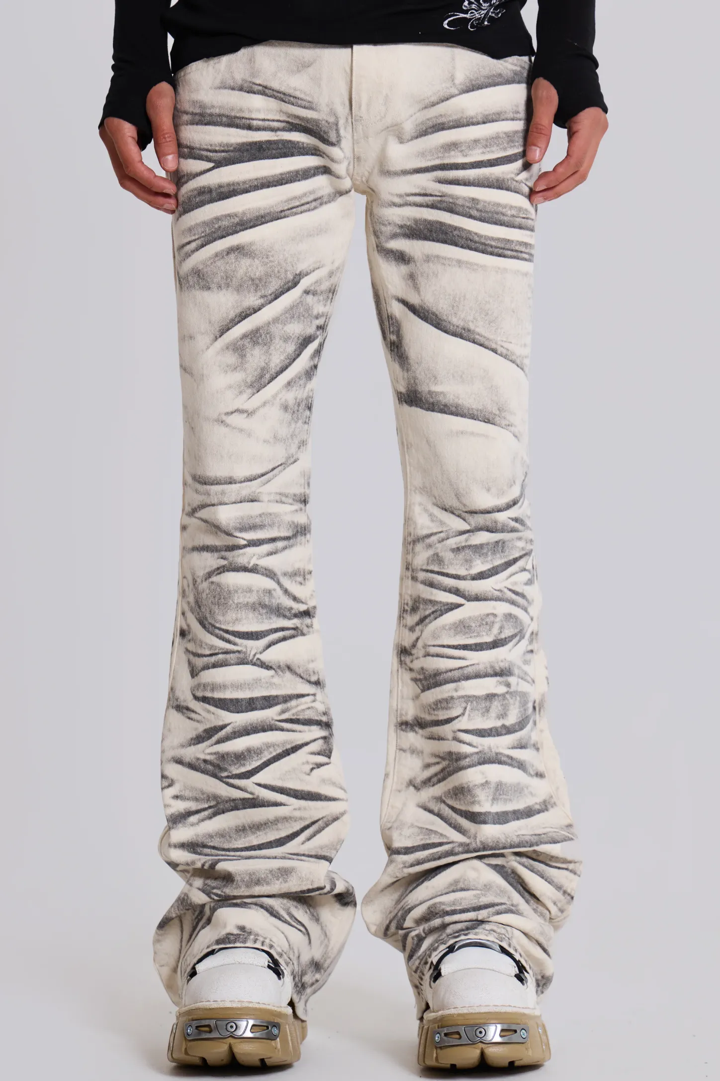 Arctic White Drift Jeans-Jaded London Cheap