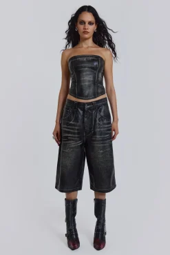 Ash Faux Leather Colossus Shorts-Jaded London Fashion