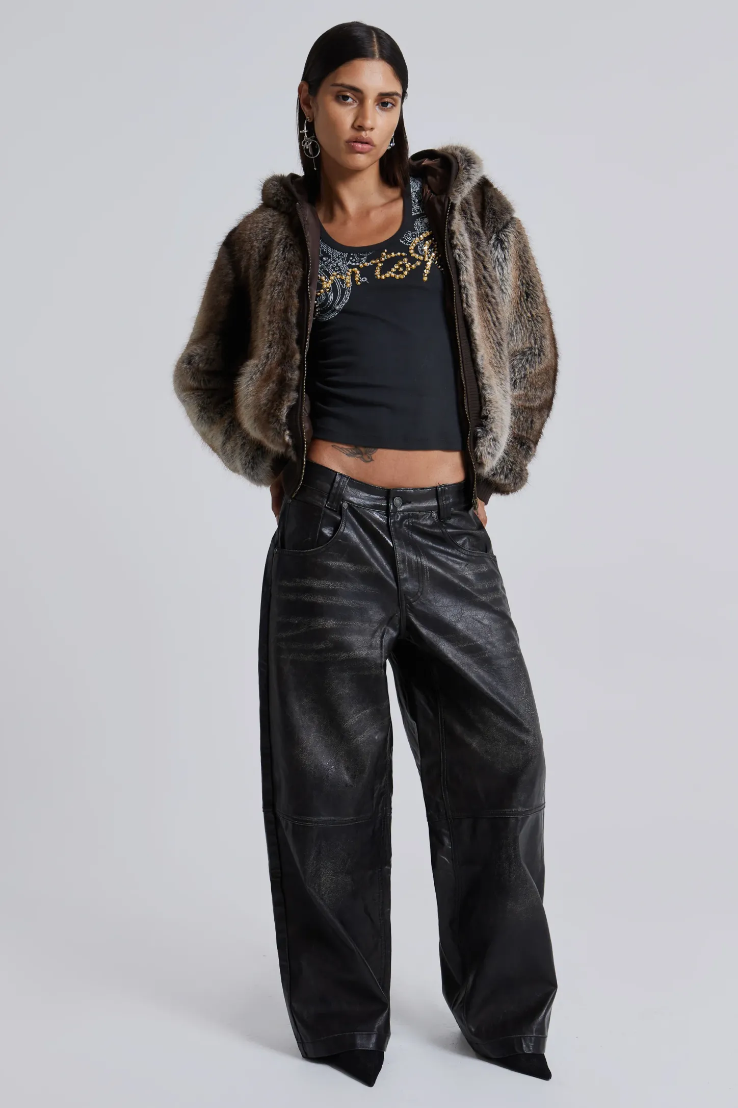 Ash Faux Leather Colossus Trousers-Jaded London Shop
