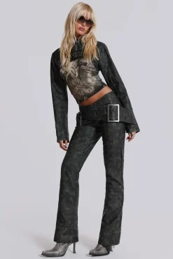 Assassin Faux Leather Trousers-Jaded London Sale