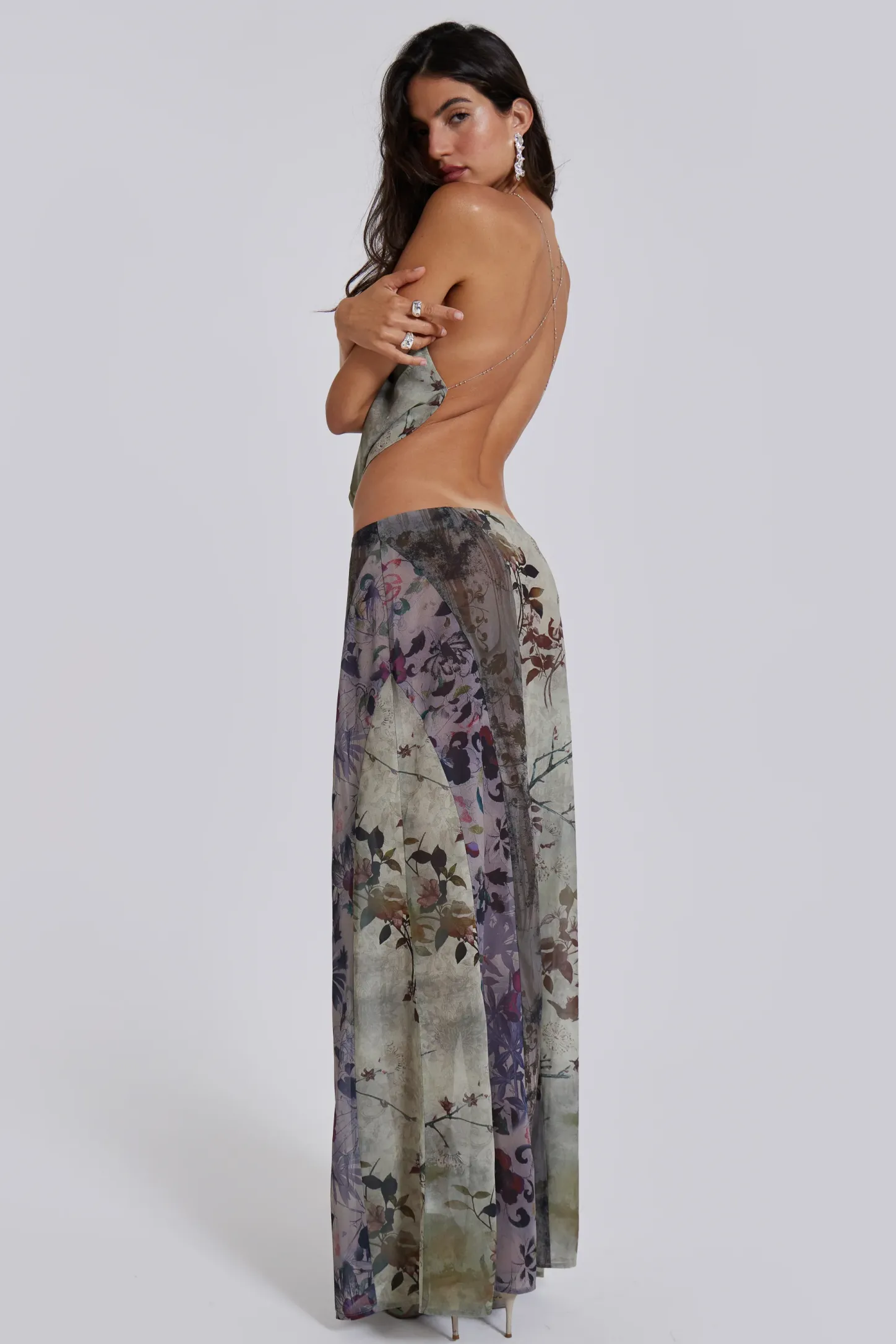 Asteria Panelled Maxi Skirt-Jaded London Online