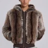 Bear Faux Fur Hooded Jacket-Jaded London Best
