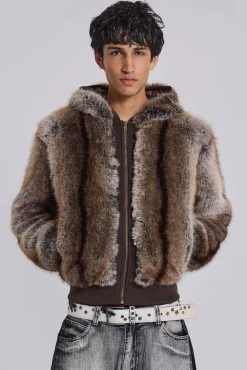 Bear Faux Fur Hooded Jacket-Jaded London Best