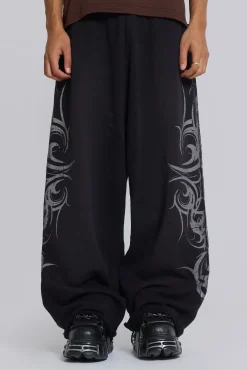 Black Baggy Blade Joggers-Jaded London New