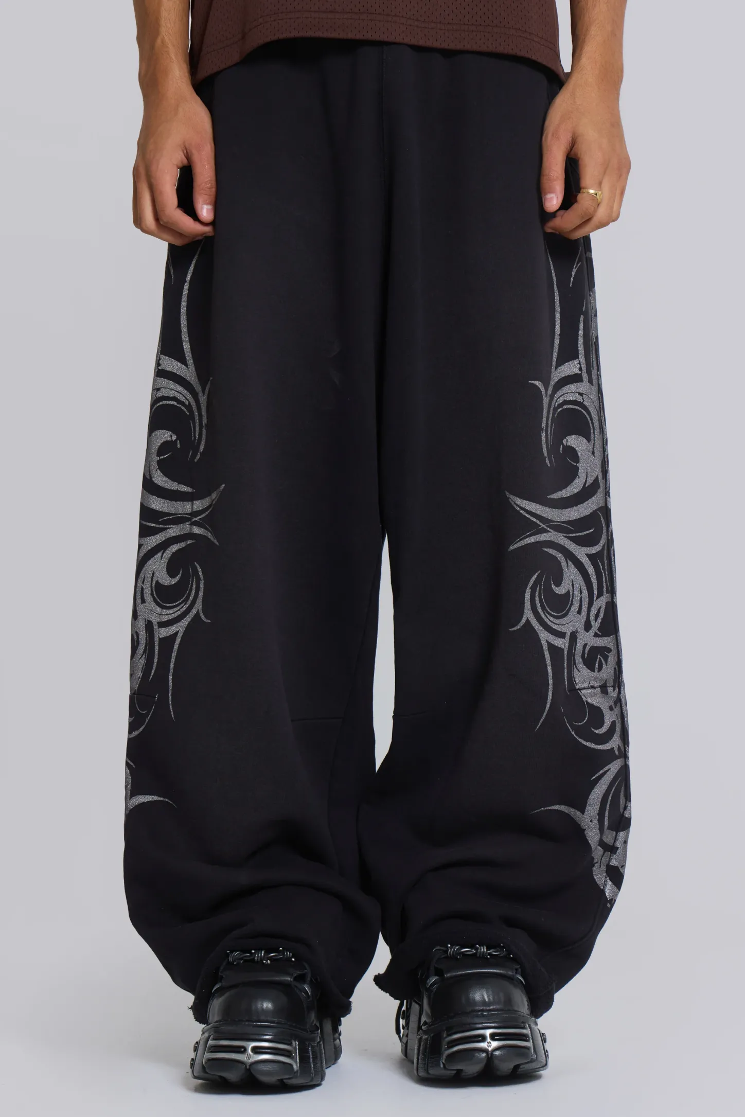 Black Baggy Blade Joggers-Jaded London New