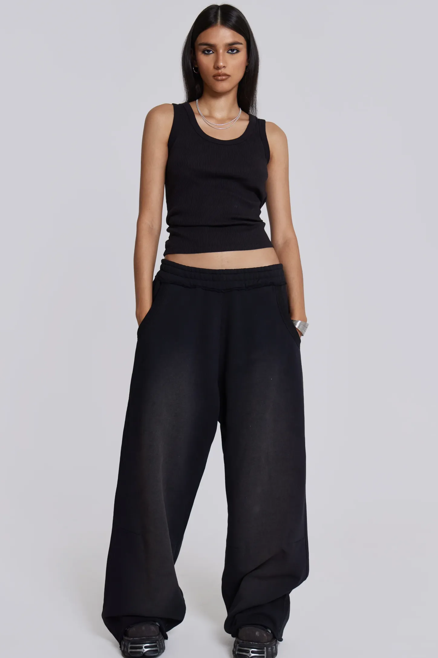 Black Baggy Monster Joggers-Jaded London Shop
