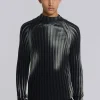Black Luster Asymmetric Knit-Jaded London New