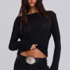 Black Mist Long Sleeve Top-Jaded London Hot