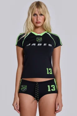 Black No.13 Football Baby Tee-Jaded London Online