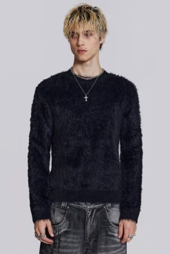 Black Ominous Knit Jumper-Jaded London Store