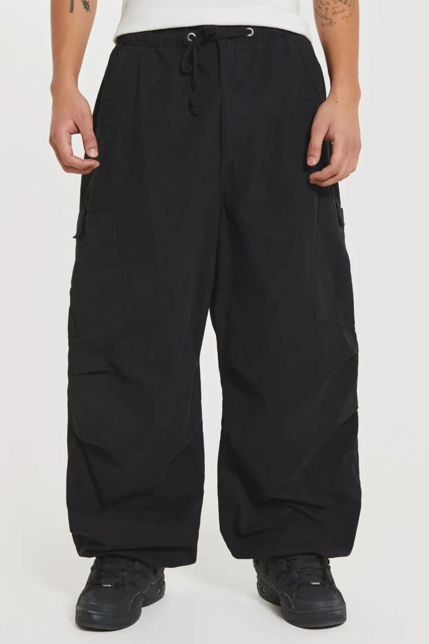 Black Parachute Cargo Pants-Jaded London Discount