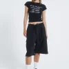 Black Parachute Cargo Shorts-Jaded London New