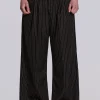 Black Pinstripe Goliath Suit Pants-Jaded London Clearance