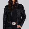 Black Real Leather Piston Jacket-Jaded London Store