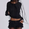 Black Rhea Lace Bloomer Shorts-Jaded London Fashion