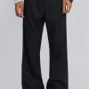Black Stacked Bootcut Suit Pants-Jaded London Hot