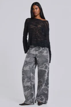 Black Stray Knit-Jaded London Cheap