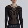Black Wings Mesh Top-Jaded London Fashion