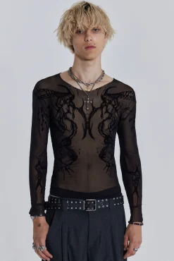 Black Wings Mesh Top-Jaded London Fashion