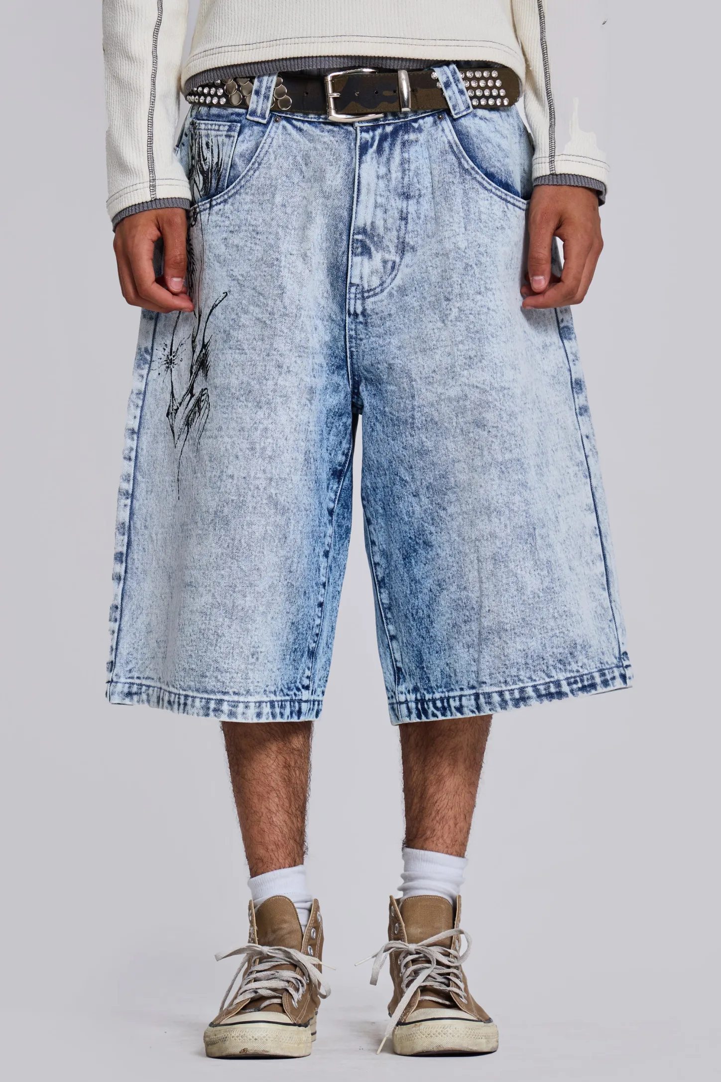 Blue Decal Jorts-Jaded London Hot