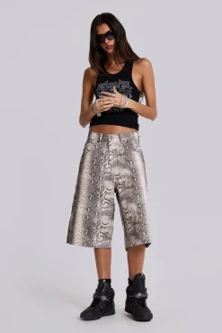 Boa Snake Print Colossus Jorts-Jaded London Online