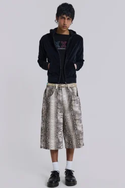 Boa Snake Print Colossus Jorts-Jaded London Sale