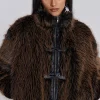 Brown Mendoza Faux Fur Jacket-Jaded London Sale