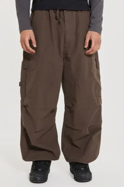 Brown Parachute Cargo Pants-Jaded London New