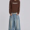 Brown Tattoo Applique Tee-Jaded London Hot