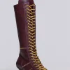 Burgundy Brooke Boxing Boot-Jaded London Store