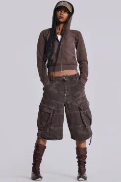 Cadet Brown Camo Shorts-Jaded London Store