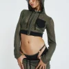 Caldera Khaki Crochet Micro Mini Skirt-Jaded London Online
