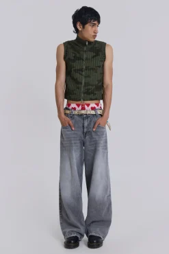Camo Polar Knit Vest-Jaded London Shop