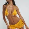 Canary Knit Micro Bikini Top with Beaded Trim-Jaded London Sale