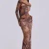 Dahna Macrame Mesh Maxi Dress-Jaded London Online