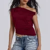 Dare To Drape Top In Red Wine-Jaded London Sale