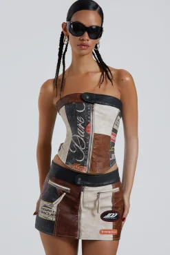 Daytona Vegan Leather Corset Top-Jaded London Store
