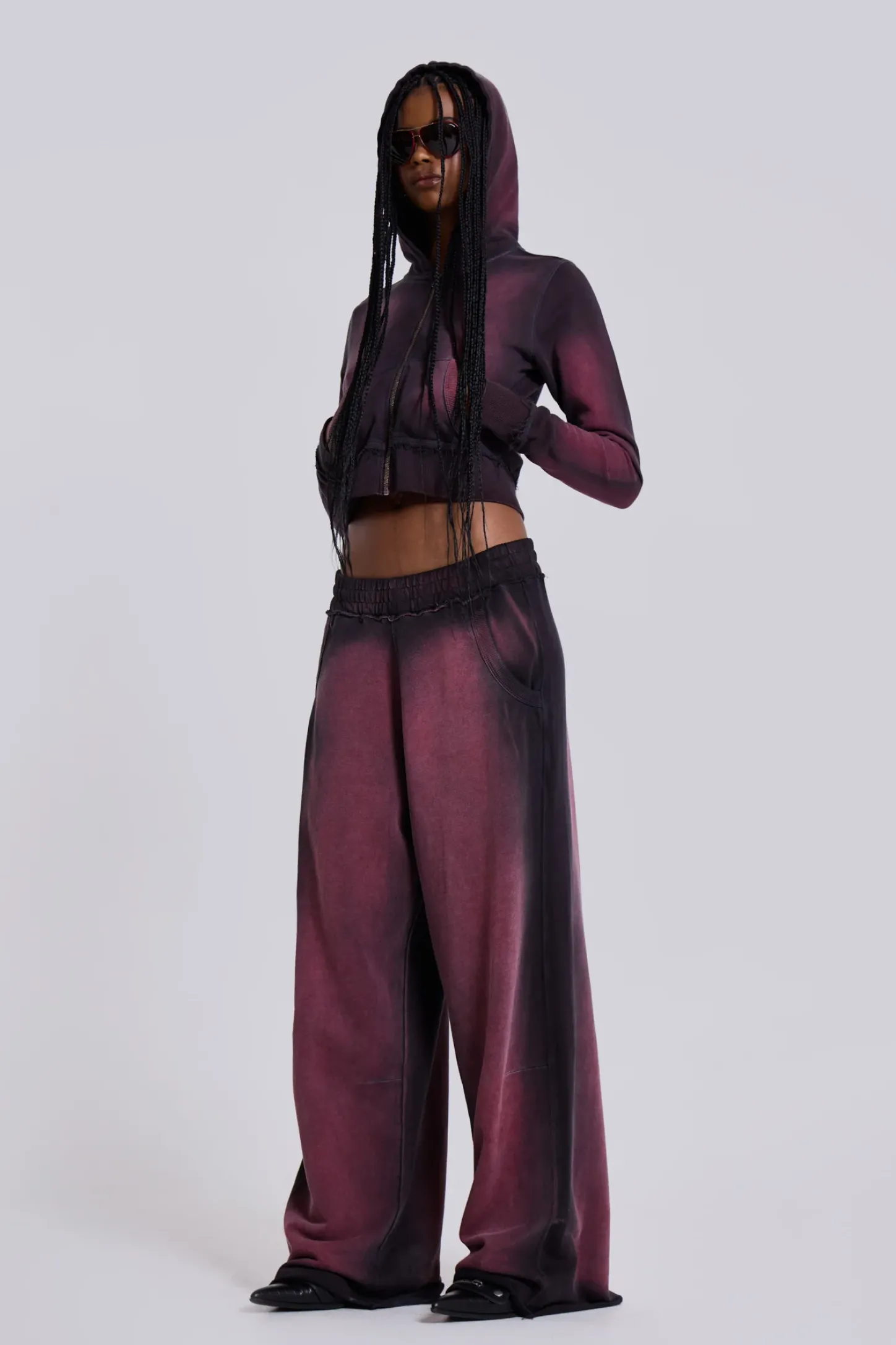 Deep Red Fade Baggy Monster Joggers-Jaded London Best