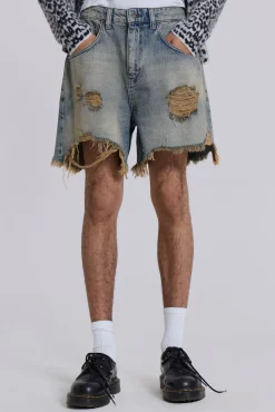 Dirty Bleach Revenge Jorts-Jaded London Online