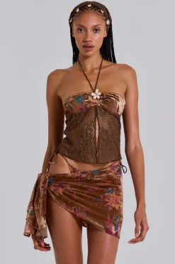 Eliana Devore Crochet Bandeau Top in Cedar-Jaded London Best