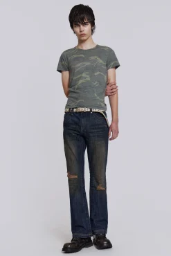 Embroidered Bass Jeans-Jaded London Discount
