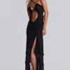 Fatale Maxi Dress in Midnight Black-Jaded London Cheap