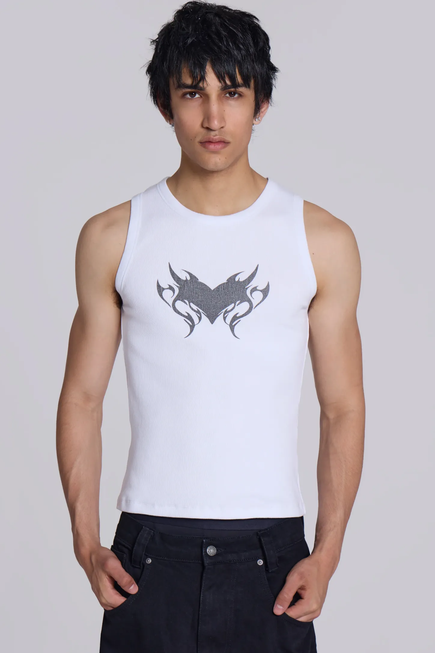 Flaming Heart Vest-Jaded London Fashion