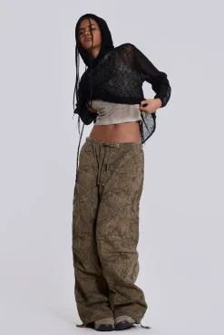 Forest Camo Parachute Pants-Jaded London Outlet