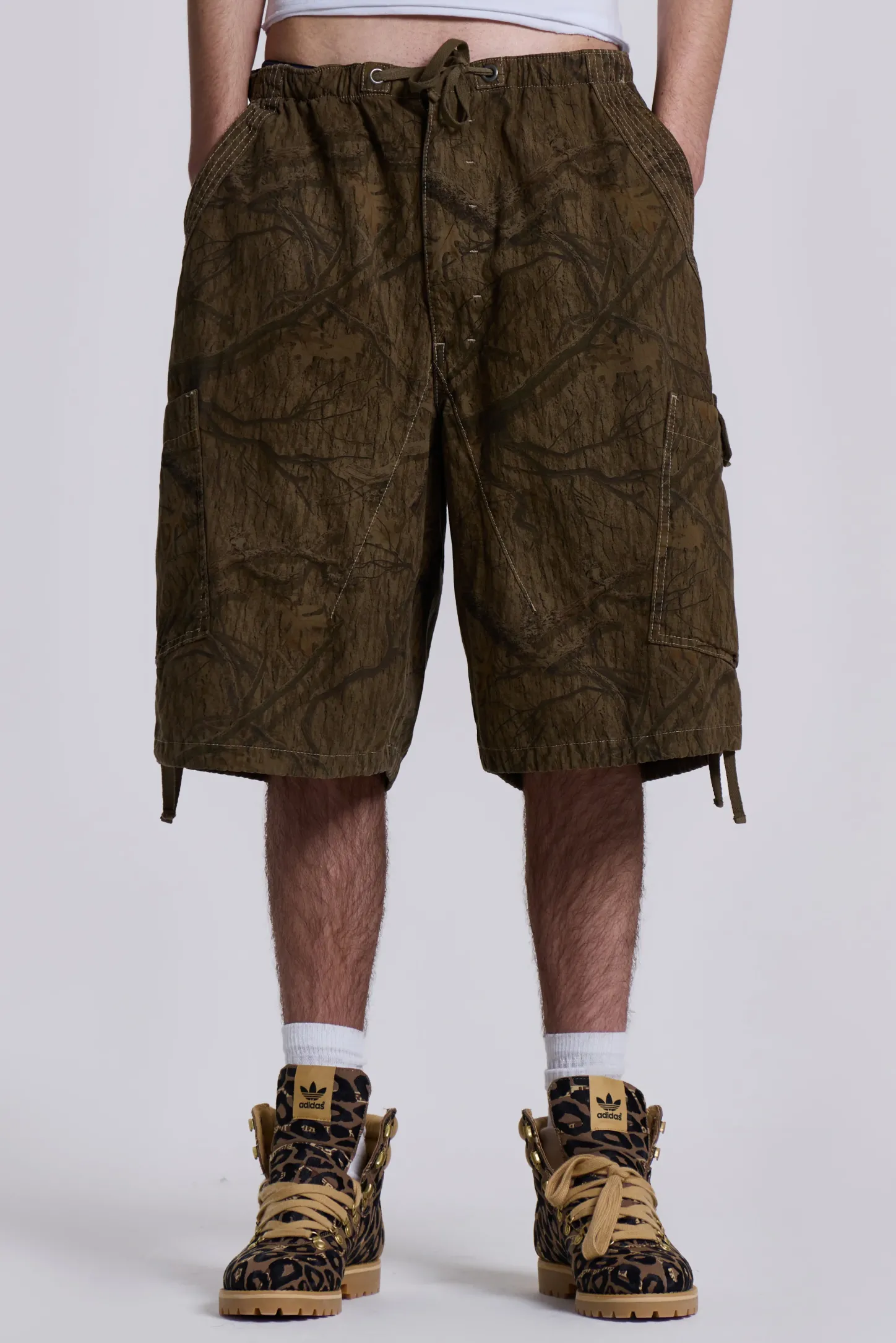 Forest Camo Parachute Shorts-Jaded London Best Sale
