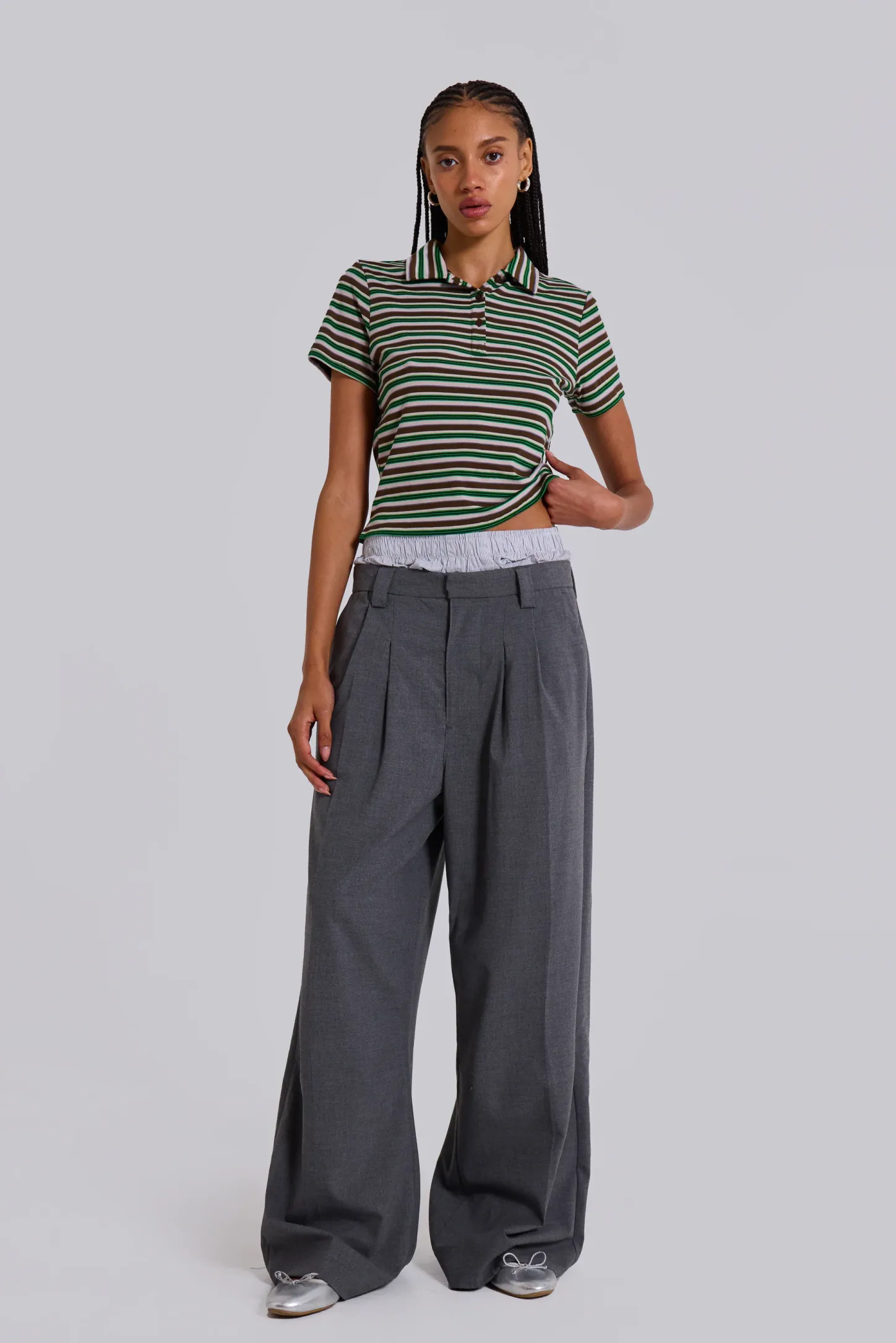 Goliath Grey Suit Pants-Jaded London Online