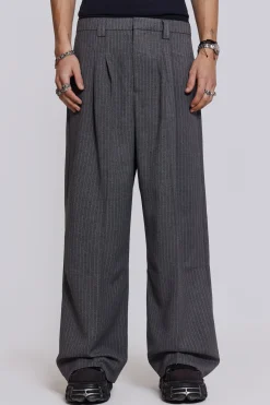Goliath Light Grey Pinstripe Suit Pants-Jaded London Discount